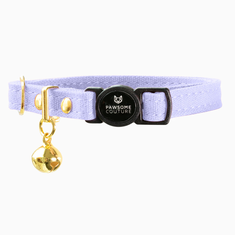 Lavender Breakaway Cotton Cat Collar by Pawsome Couture - Image 1