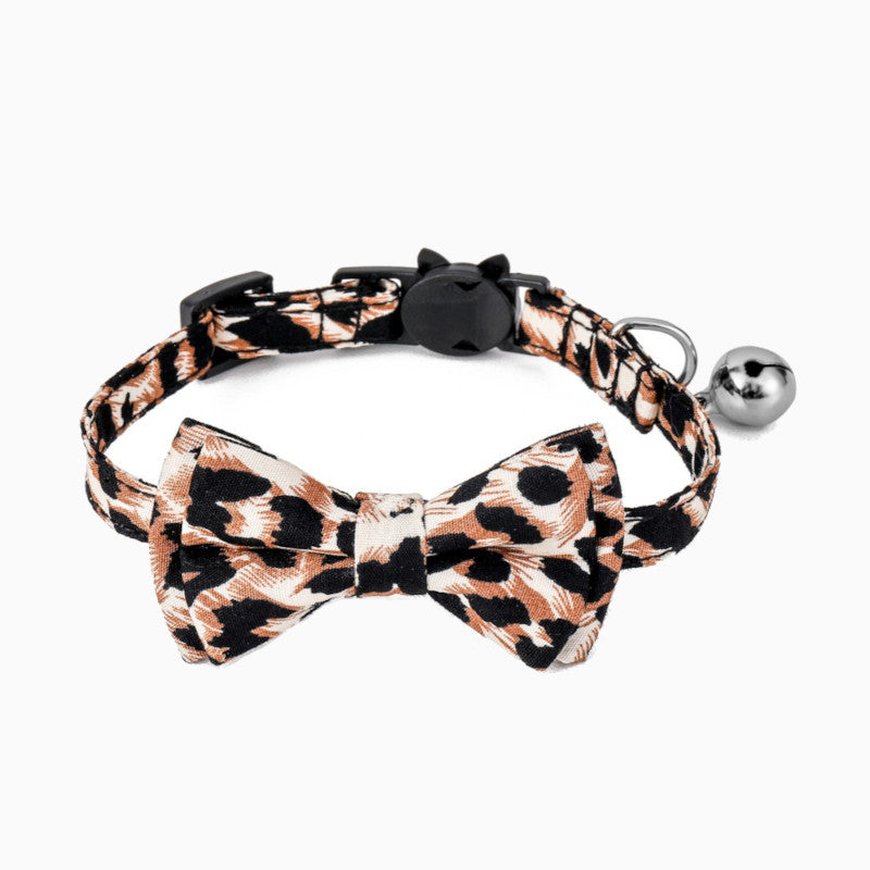 Leopard Print Bowtie Breakaway Collar