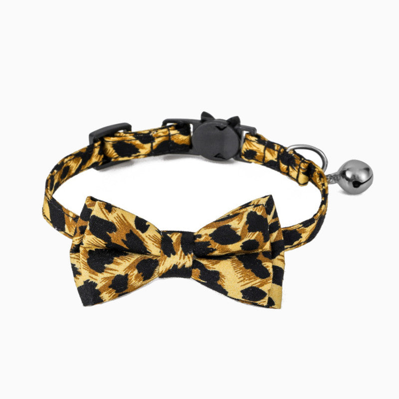 Leopard Print Bowtie Breakaway Collar