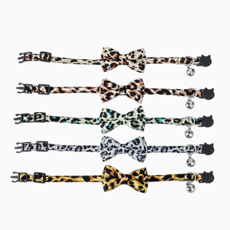 Leopard Print Bowtie Breakaway Collar