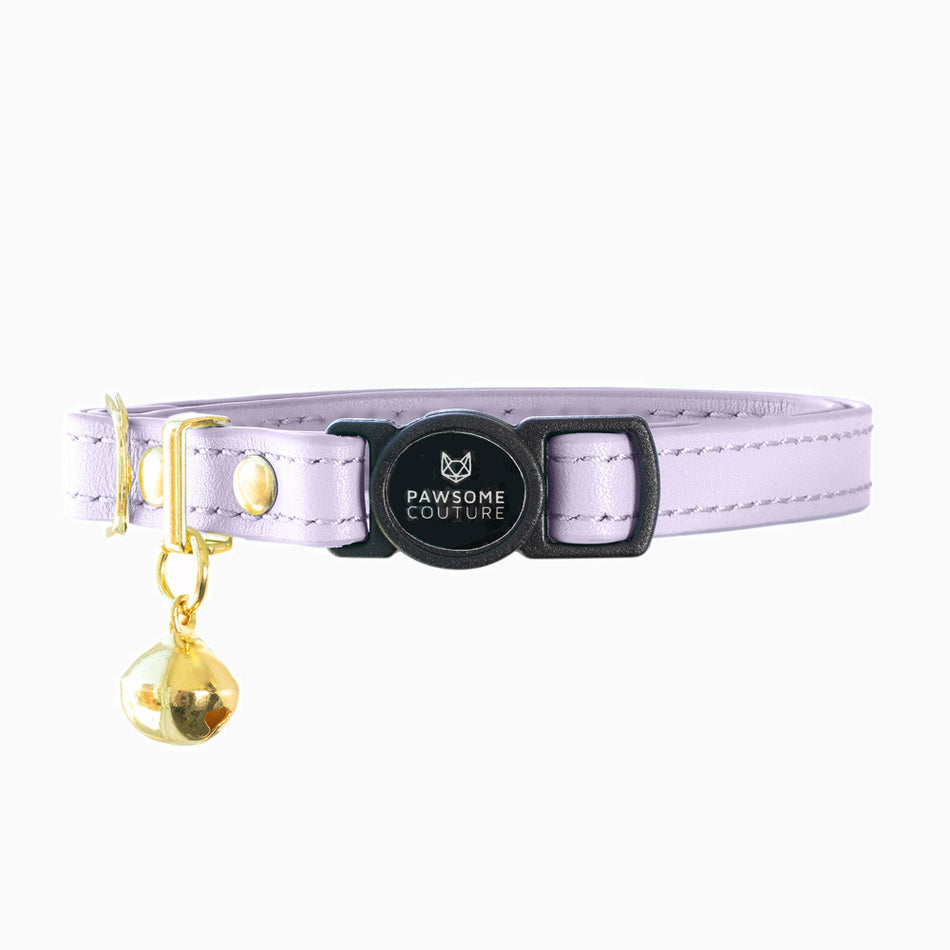 Lilac Luxury Leather Cat Collar
