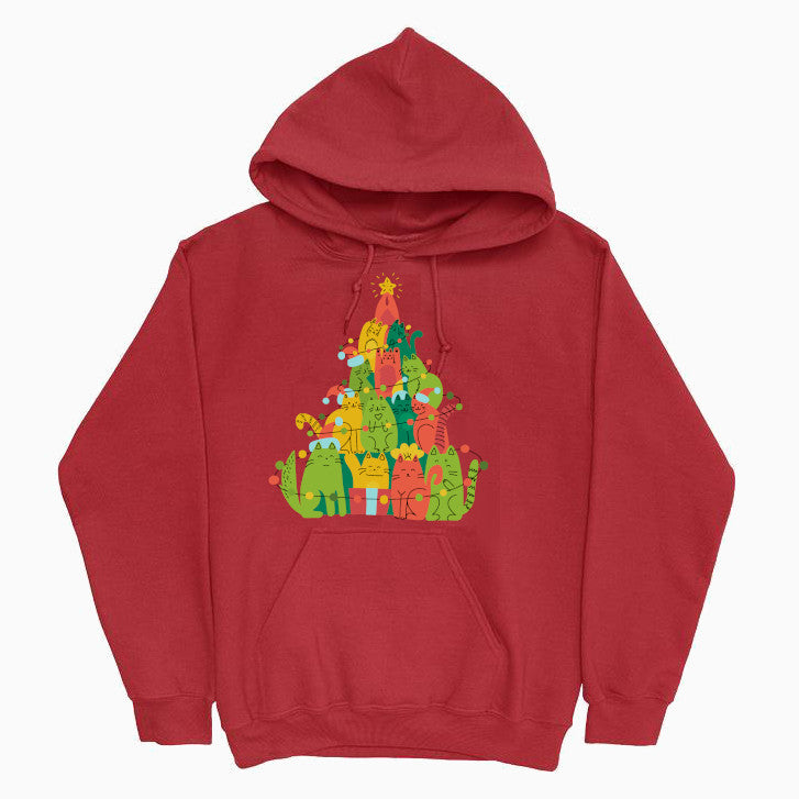 Meowy & Bright Cats Xmas Hoodie-Hoodie-Pawsome Couture®