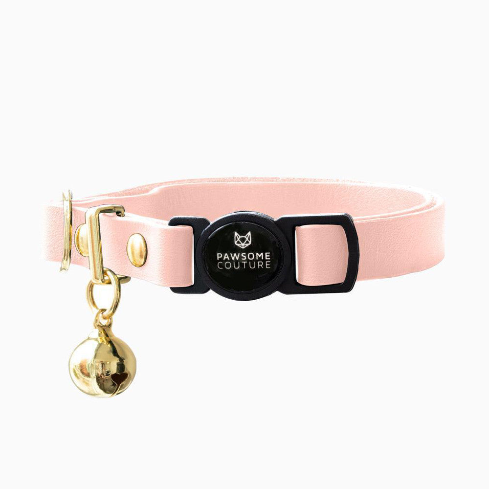 Peach Breakaway Leather Cat Collar Image 1