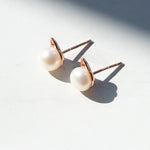 Rose Gold Pearl Cat Earrings - Pawsome Couture