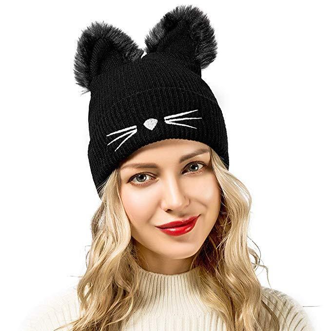 Pom Pom Cat Ear Beanie - Pawsome Couture