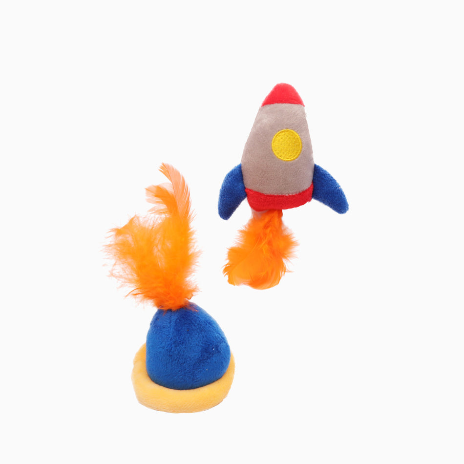 Rocket and UFO Soft Cat Toys