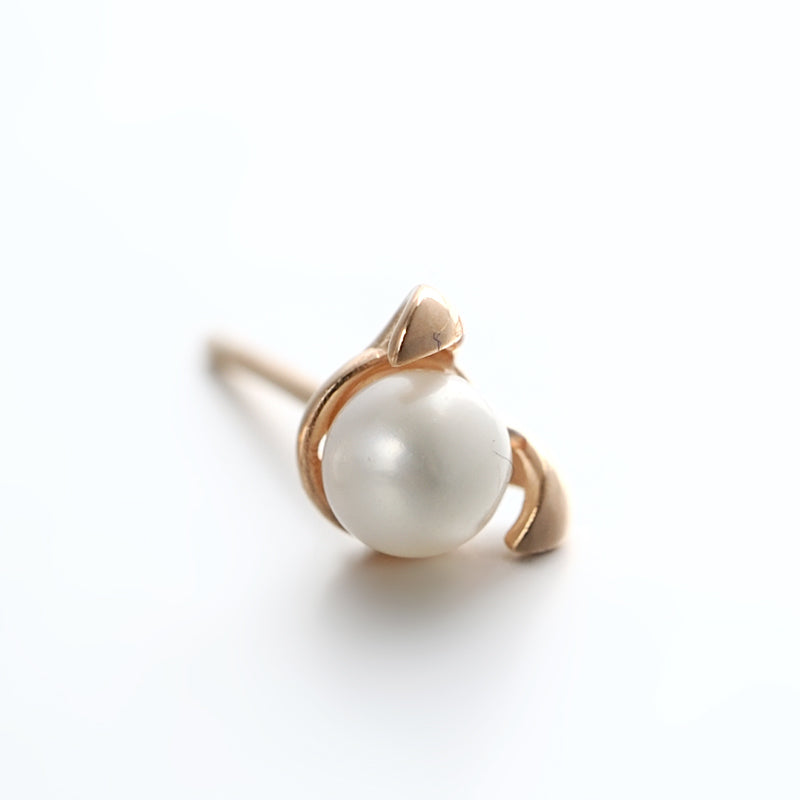 Rose Gold Dog Pearl Earrings