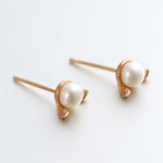 Rose Gold Dog Pearl Earrings