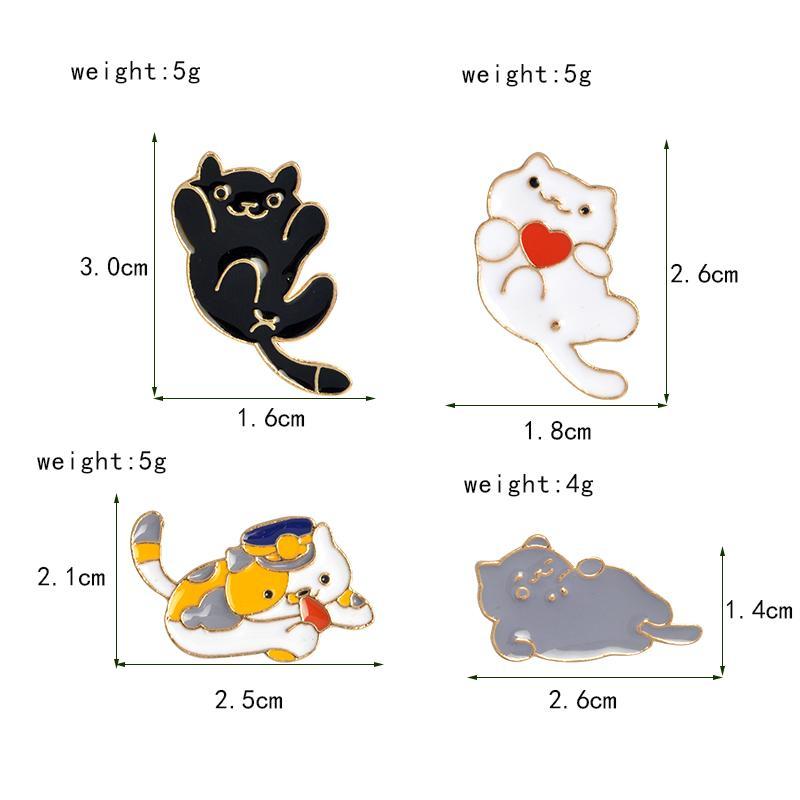 Tumbling Cat Pins (4 Piece set) - Pawsome Couture